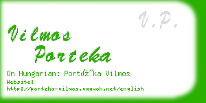 vilmos porteka business card